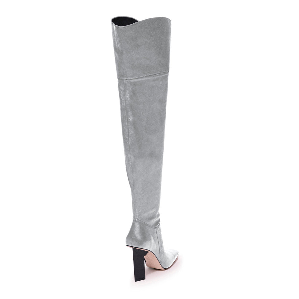 Cullinan Over-the-Knee Boot in Silver