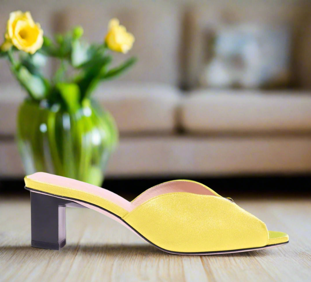 Tiffany Mule Low Heels in Yellow