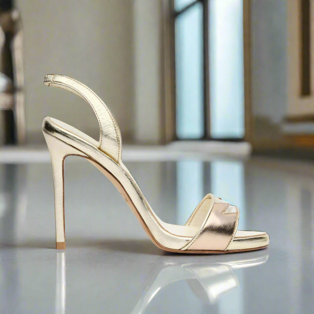 Giselle - Rose Gold Open-Toe High-Heels - Tiannia Barnes