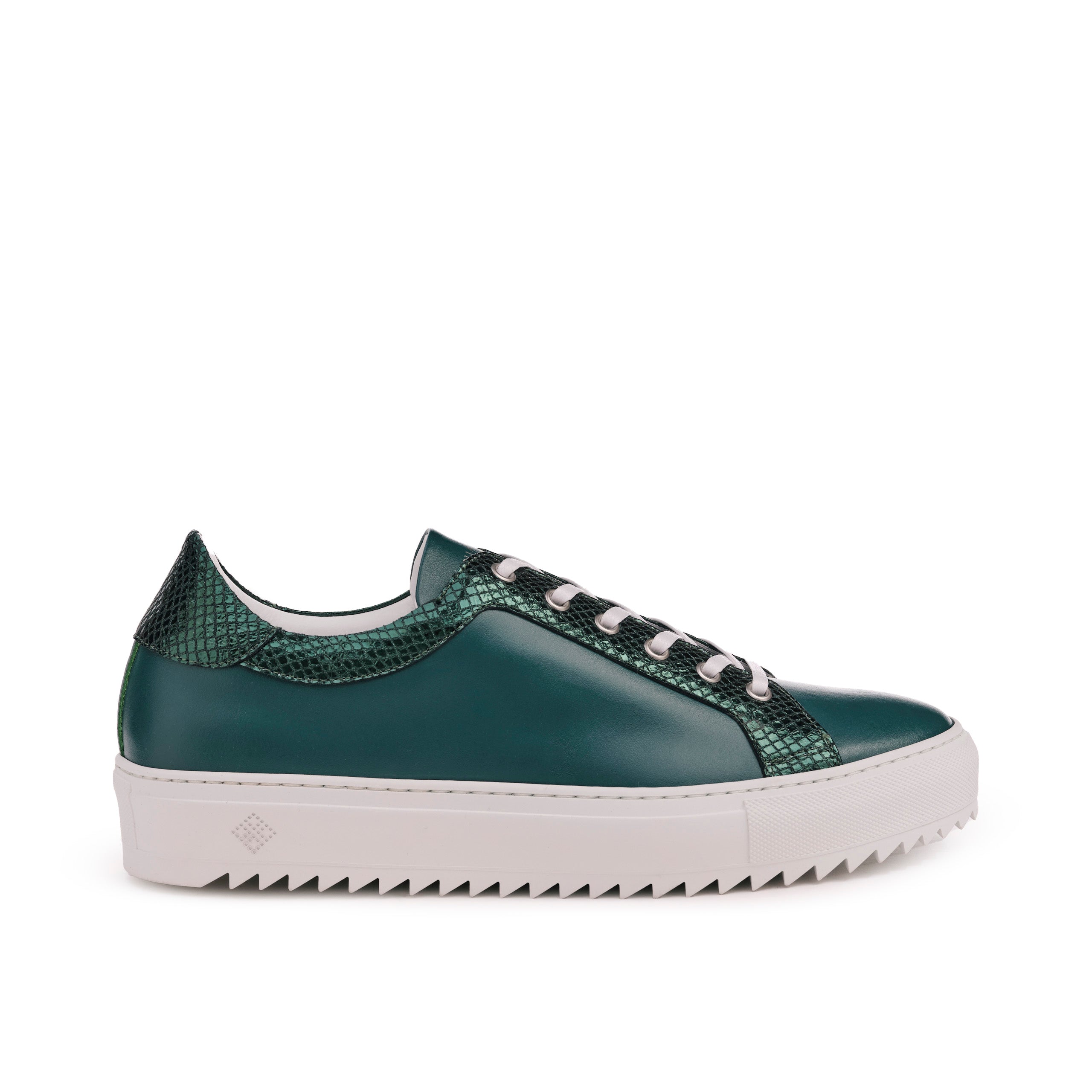 Men’s Billy Leather Low-Top Ebony Olive Sneaker - Tiannia Barnes