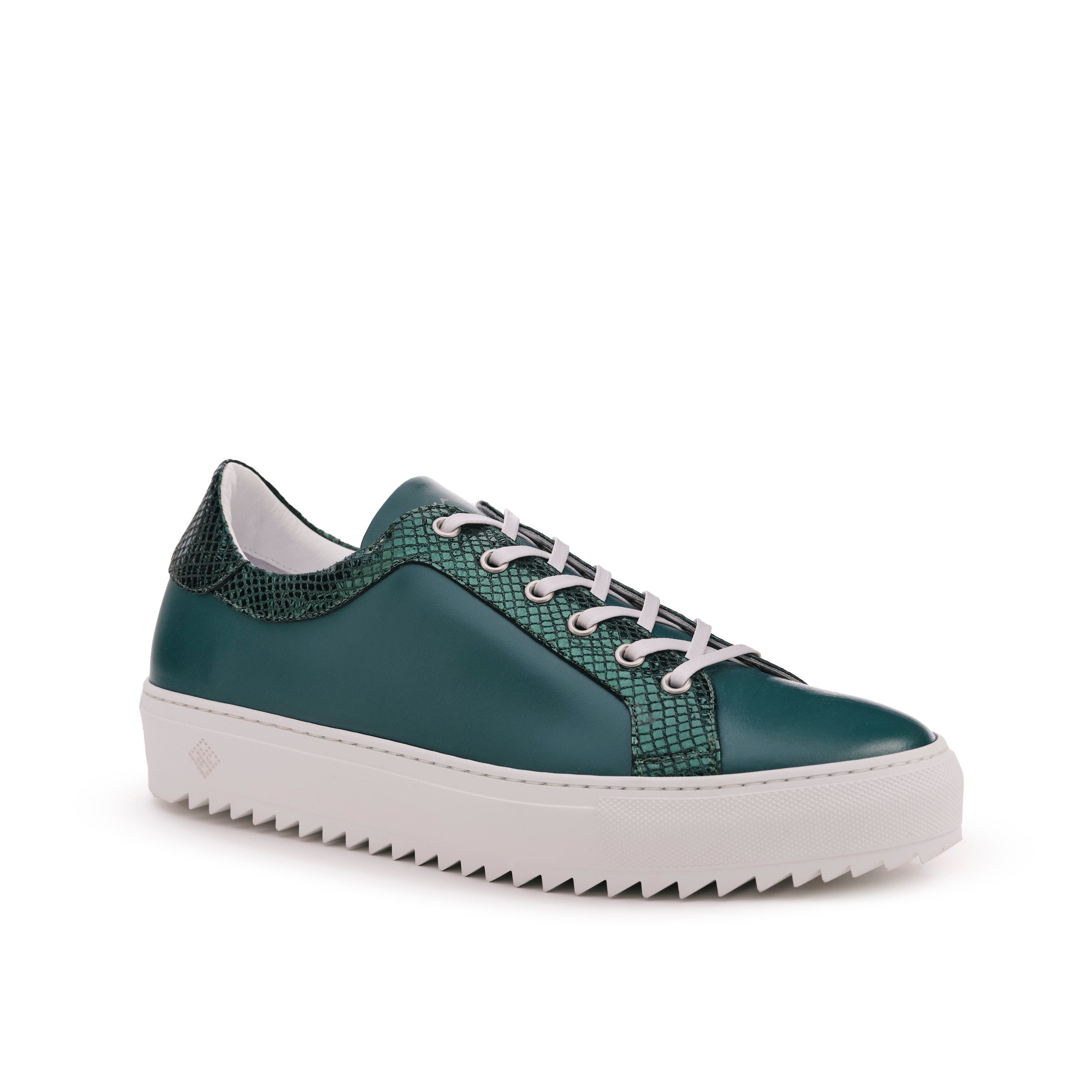 Men’s Billy Leather Low-Top Ebony Olive Sneaker - Tiannia Barnes