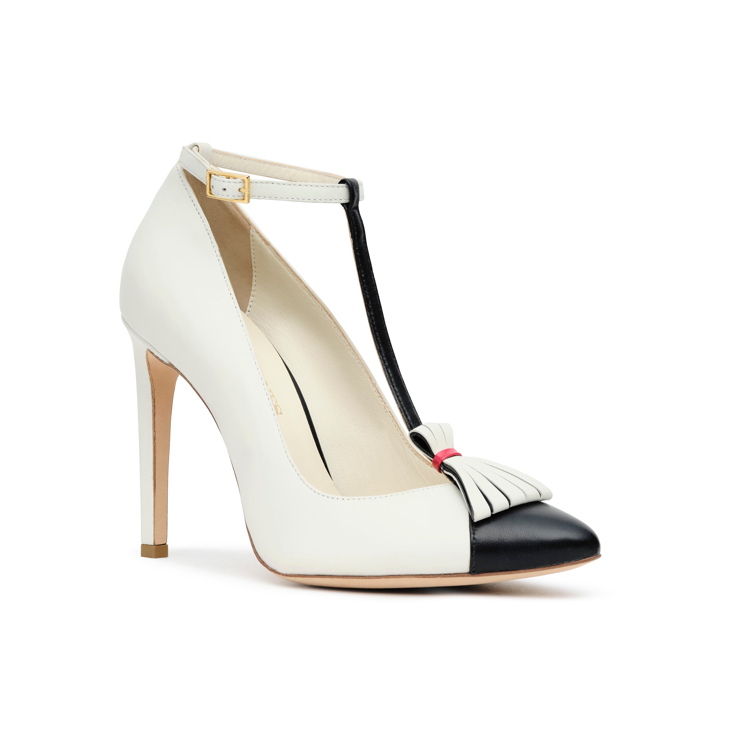 Tamron Ivory Black and Red Accent Pump - Tiannia Barnes