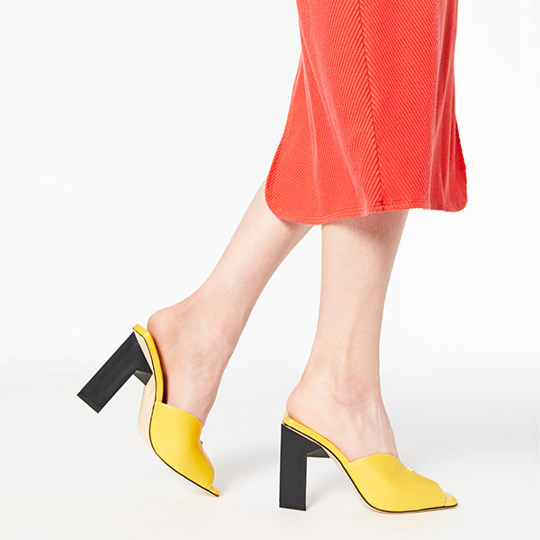 Tiffany Mule High Heels in Yellow
