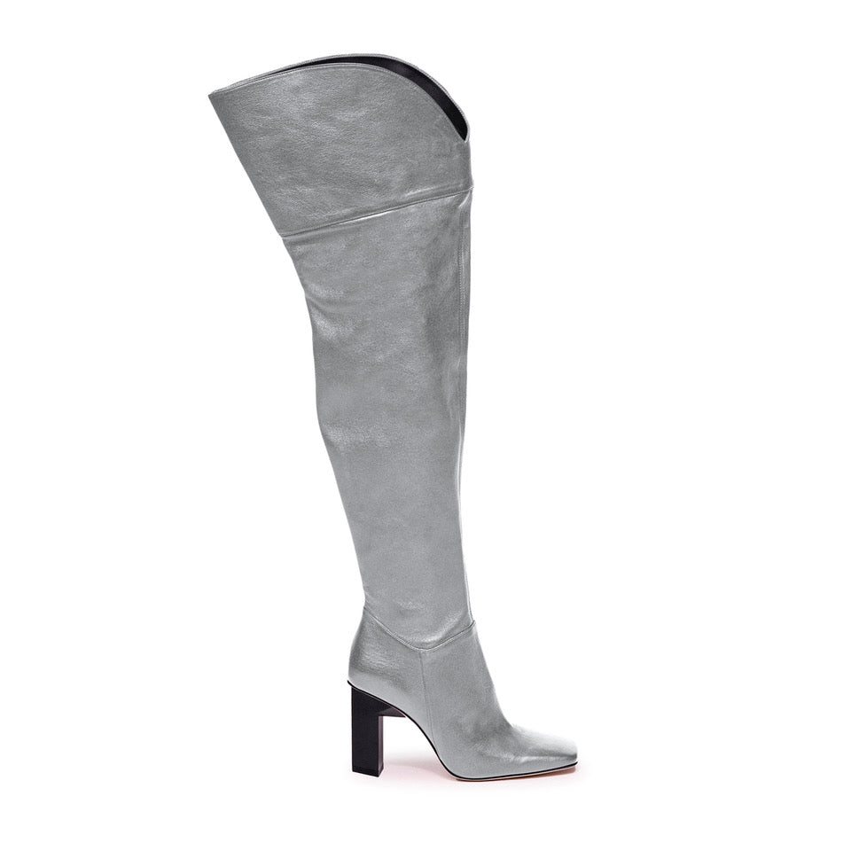 Cullinan Over-the-Knee Boot in Silver