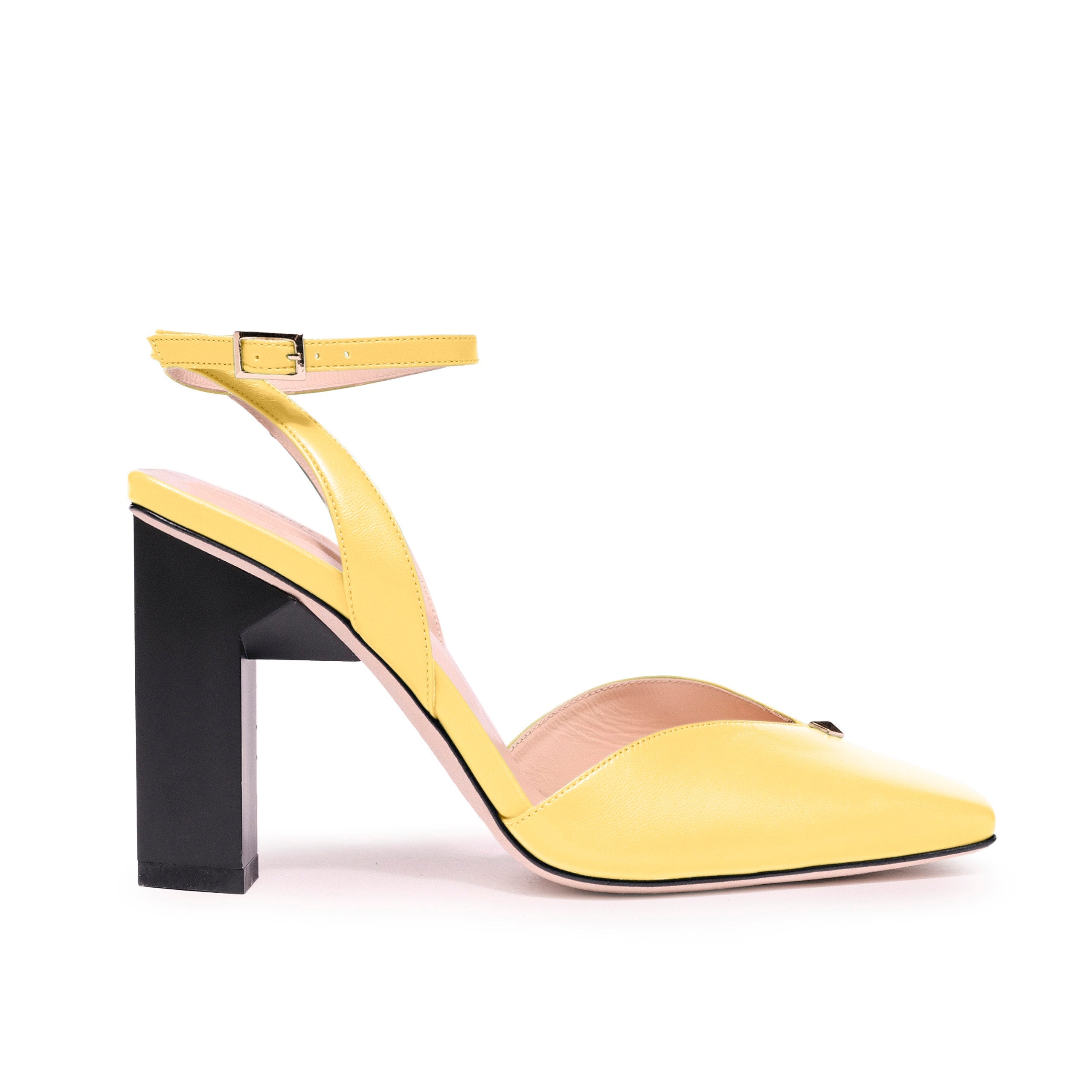 Hope Ankle Strap High Heels in Yellow