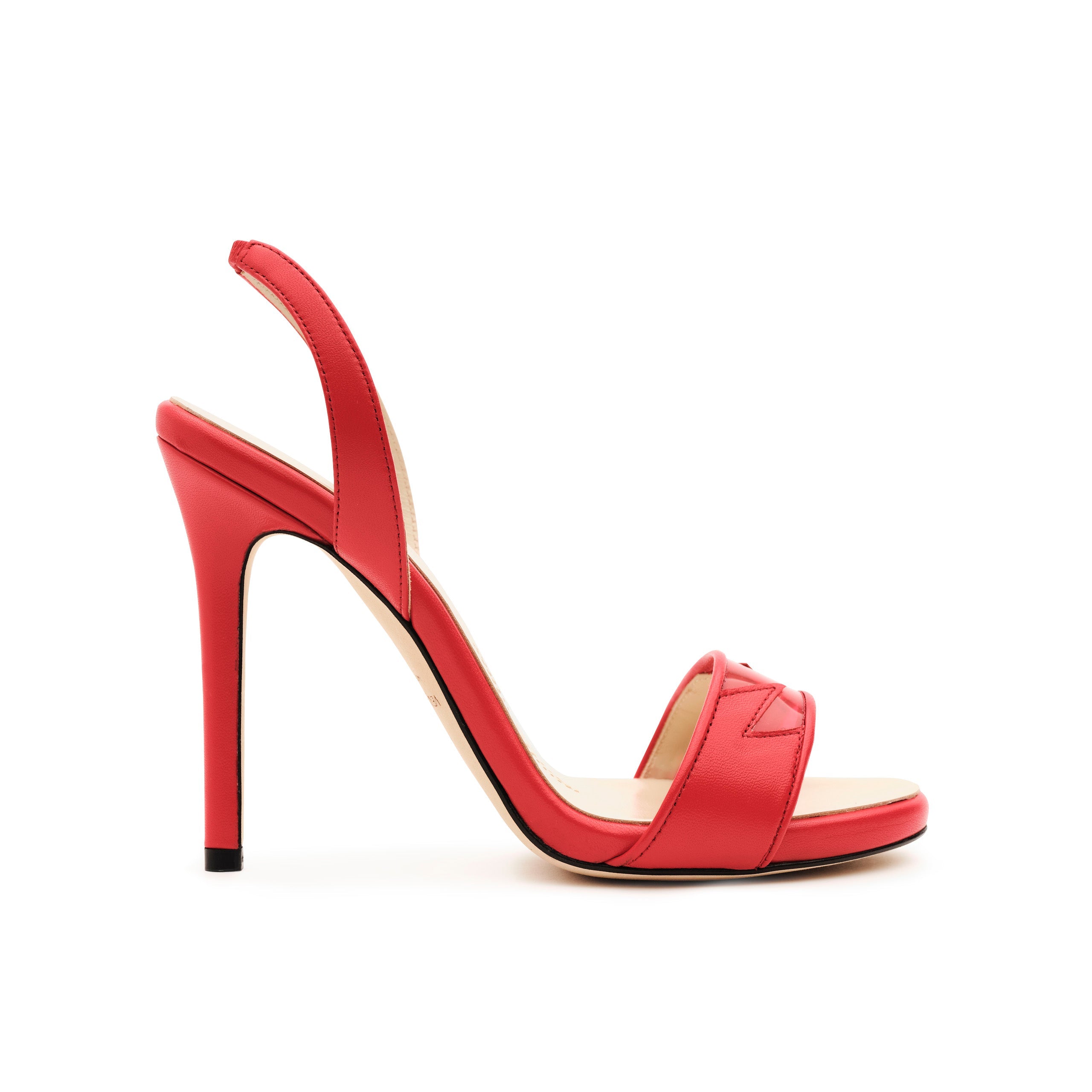 Womens Stacie Red Satin Block High-heel Platform Sandal | Nina Shoes