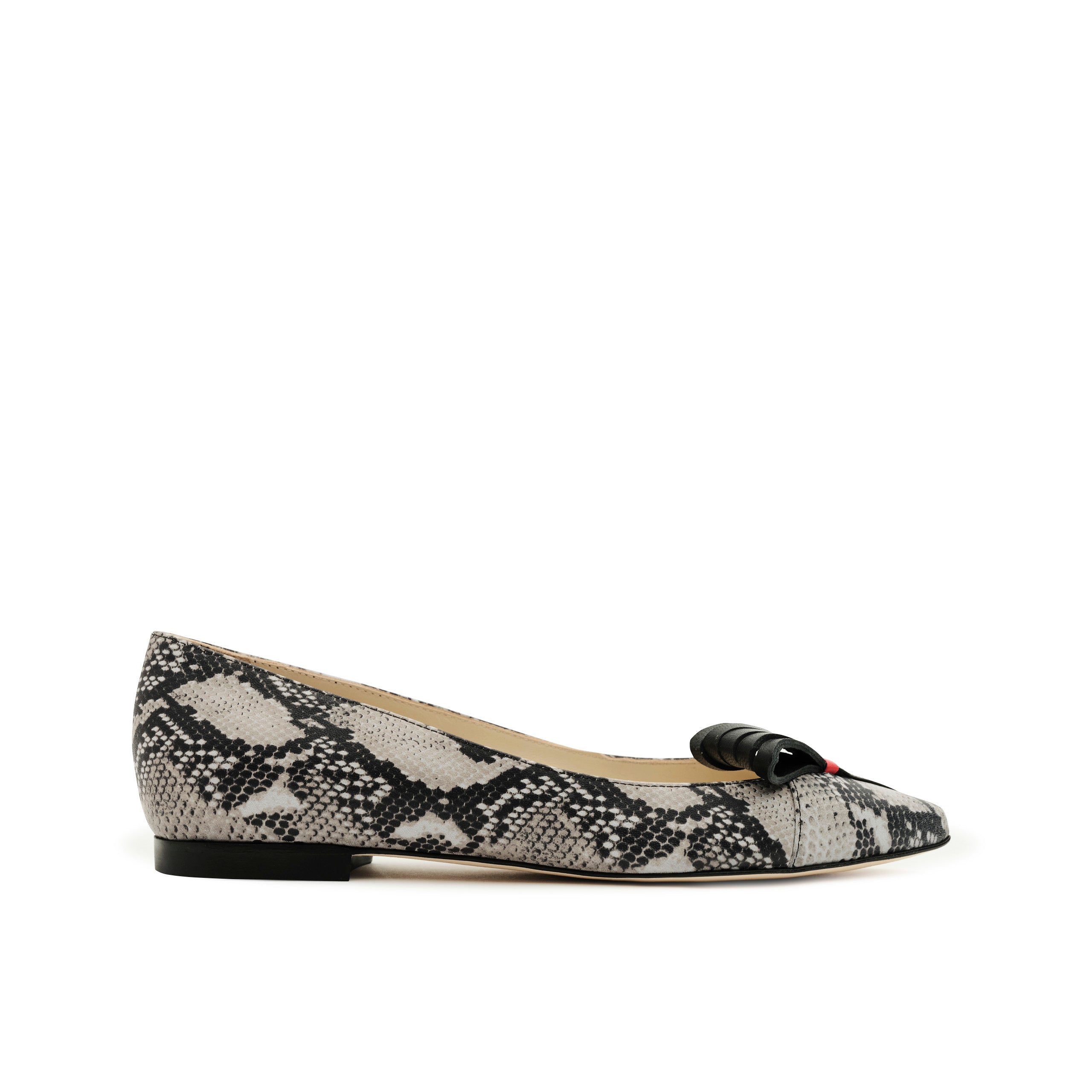 Tiannia Barnes Lady O Snake Skin Style Ballet Flats