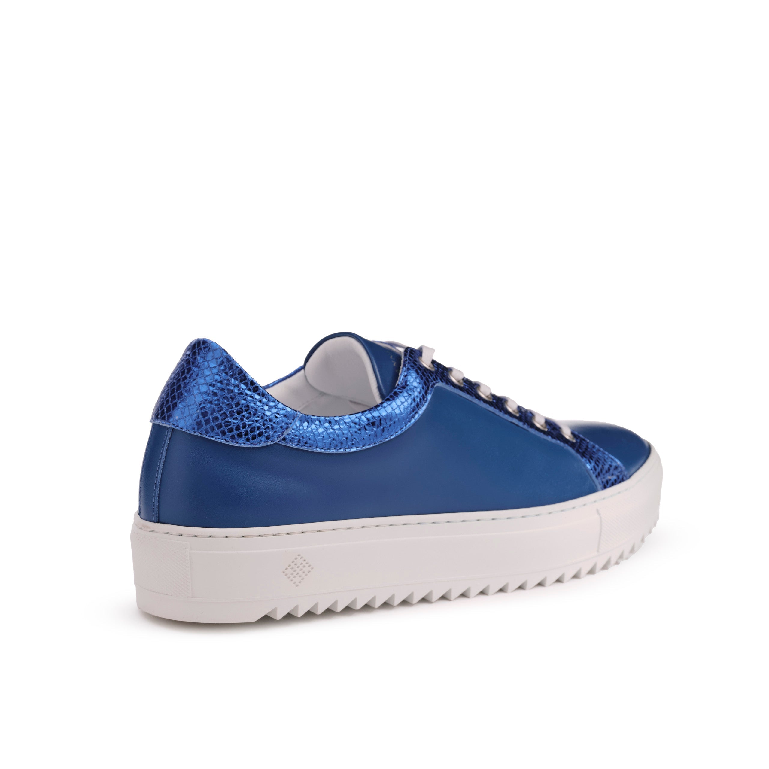 Men’s Billy Leather Low-Top Lapis Blue Sneaker - Tiannia Barnes