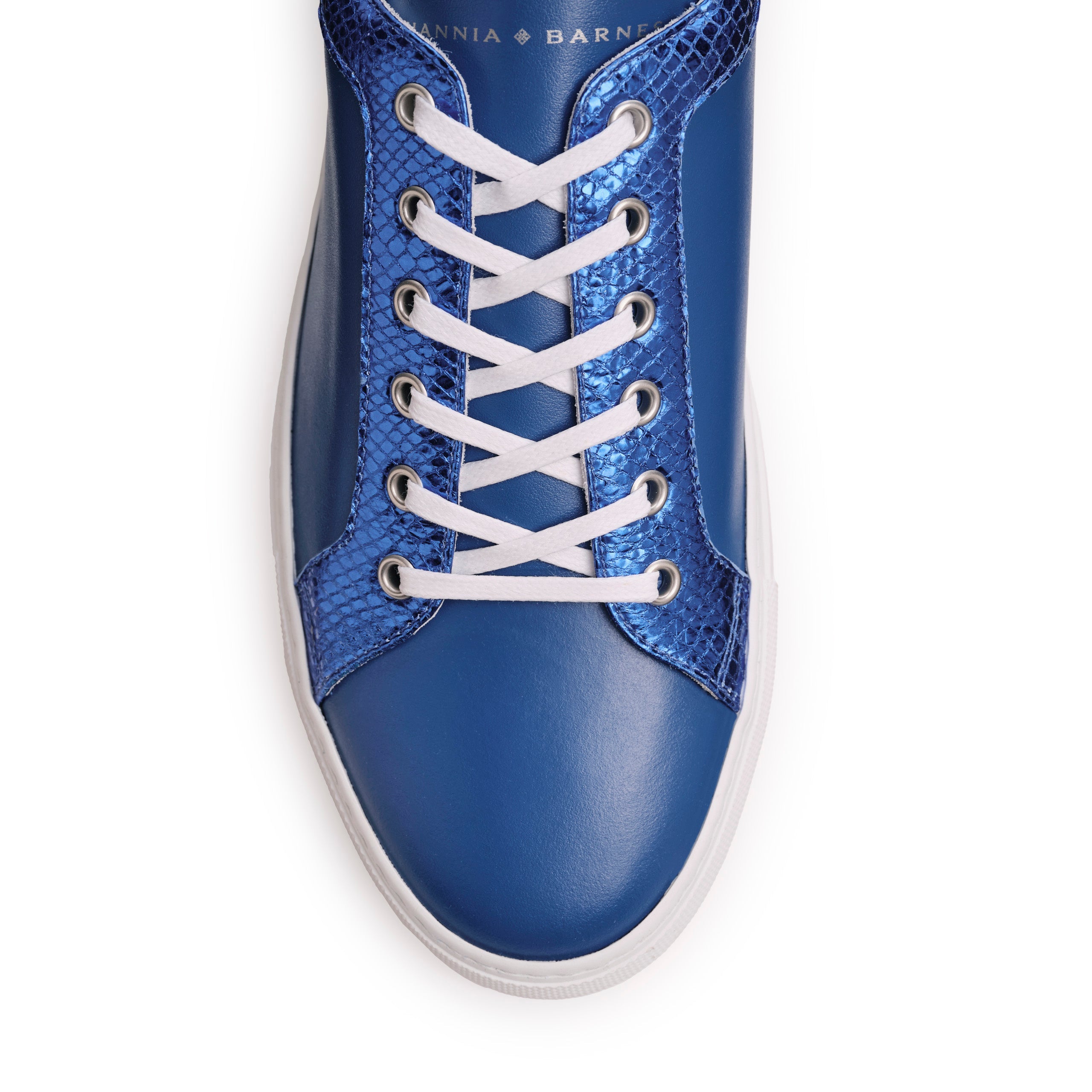 Men’s Billy Leather Low-Top Lapis Blue Sneaker - Tiannia Barnes