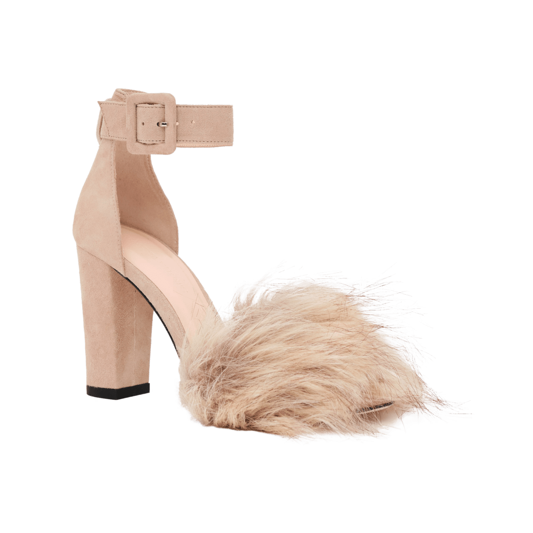 Naomi - Taupe Suede Block Heel Pumps - Tiannia Barnes