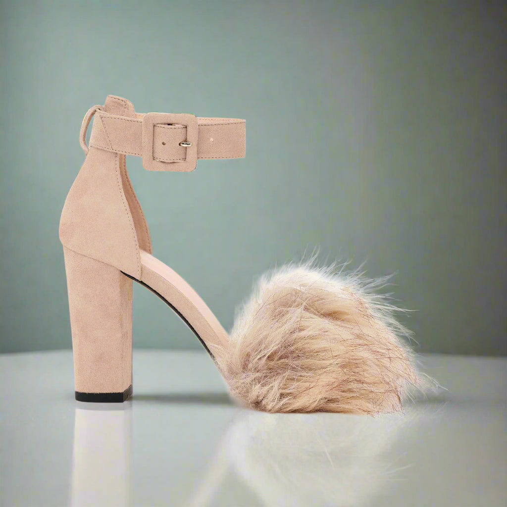Naomi - Taupe Suede Block Heel Pumps - Tiannia Barnes